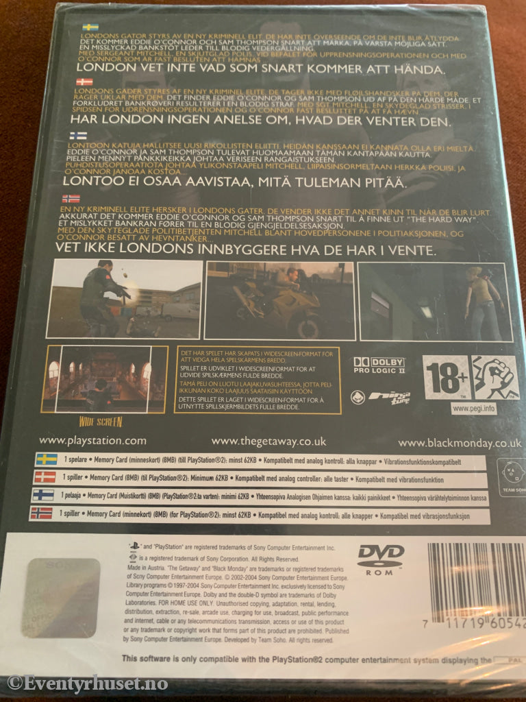 The Getaway: Black Monday . PS2. Ny i plast!