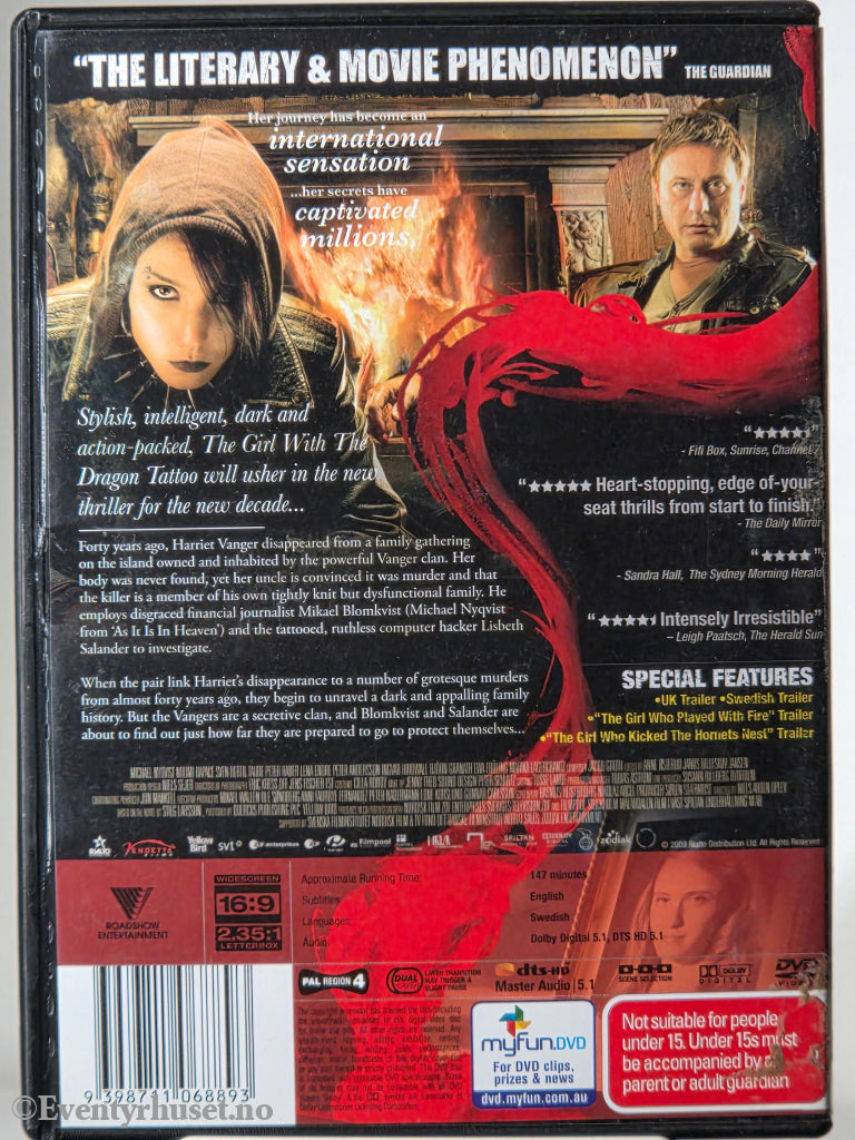 The Girl with the Dragon Tattoo (2009). DVD.