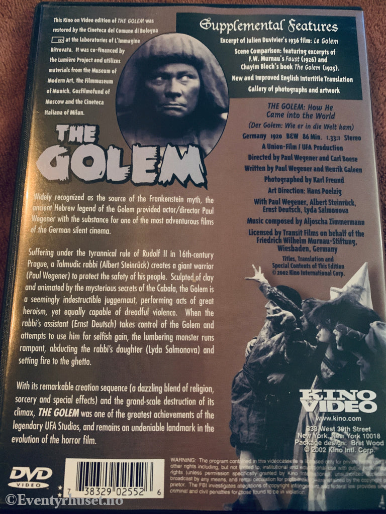 The Golem. 1920. DVD. DVD