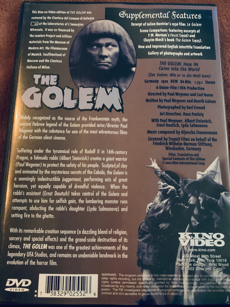 The Golem. 1920. DVD. DVD