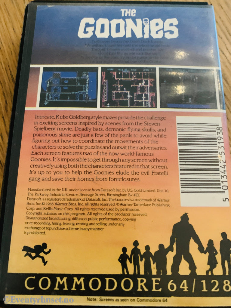 The Goonies (1985). Commodore 64 (C64) spill solgt i Norge! Commodore 64/130