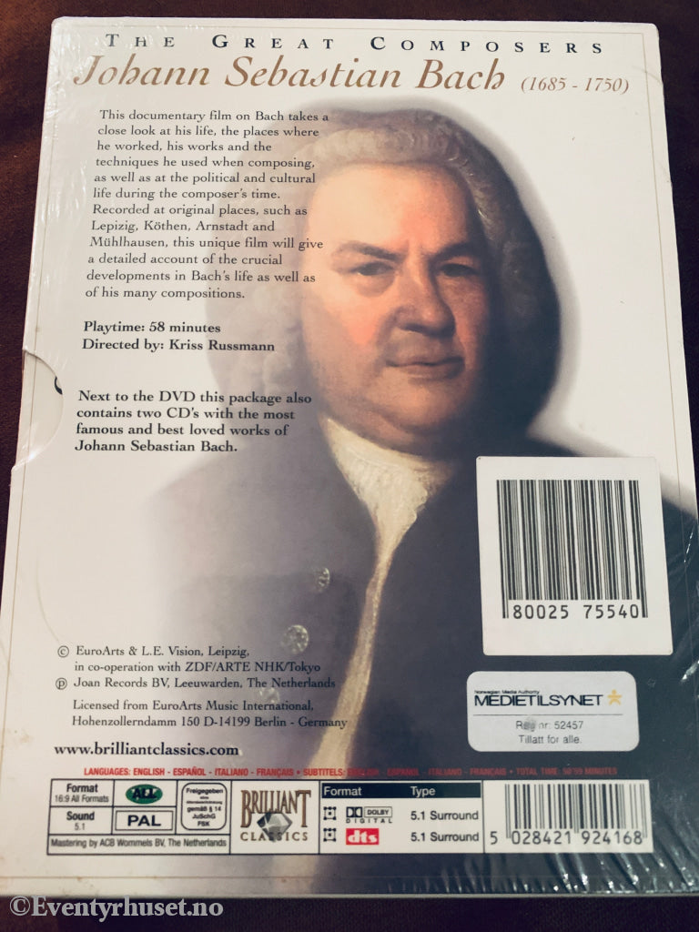 The Great Composers: Johann S. Bach. DVD. Ny i plast!