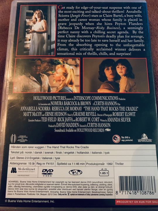 The Hand That Rocks The Cradle. 1992. DVD. DVD