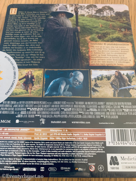 The Hobbit: An Unexpected Journey (2012). Blu-Ray Steelbox. Ny i plast!