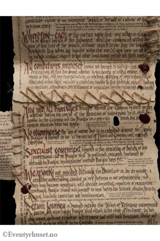 The Hobbit Mini Replica The Burglar Contract of Bilbo Baggins Collectibles