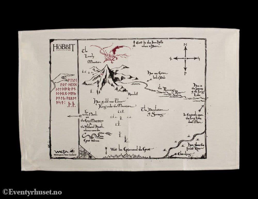The Hobbit Tea Towel Thorins Map 72 cm Home & Gifts