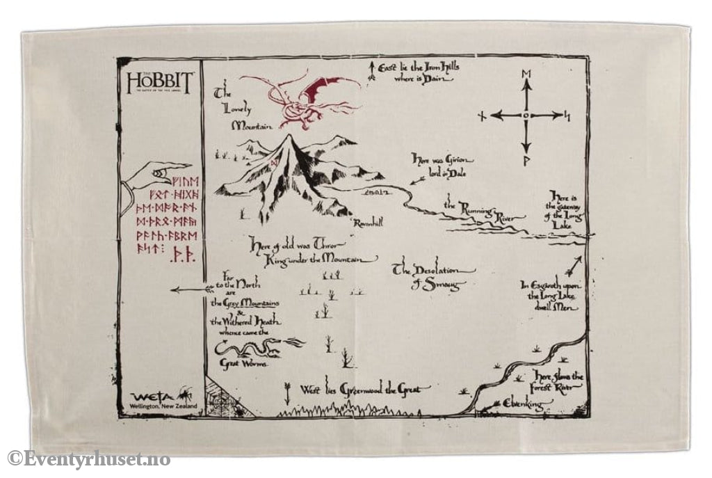 The Hobbit Tea Towel Thorins Map 72 cm Home & Gifts