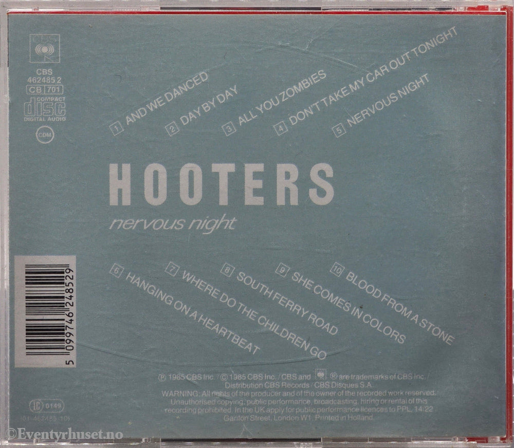 The Hooters. Nervous Night. 1985. Musikk-CD.