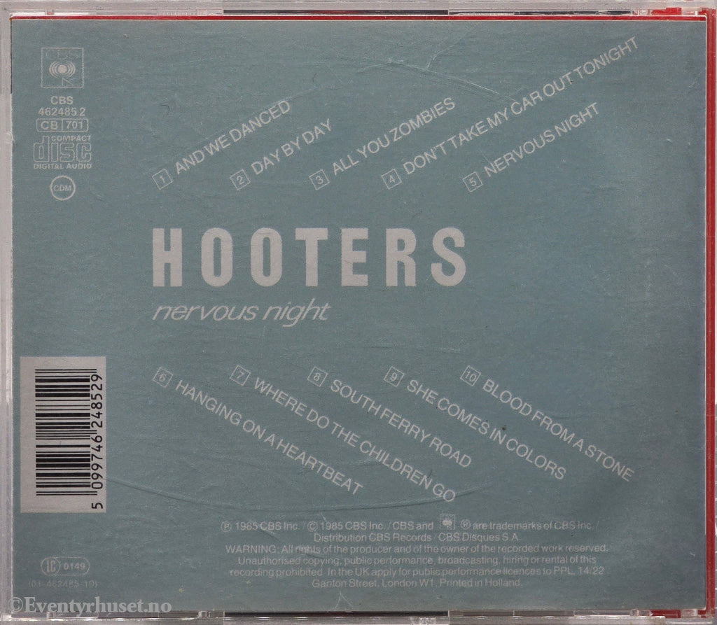 The Hooters. Nervous Night. 1985. Musikk-CD.