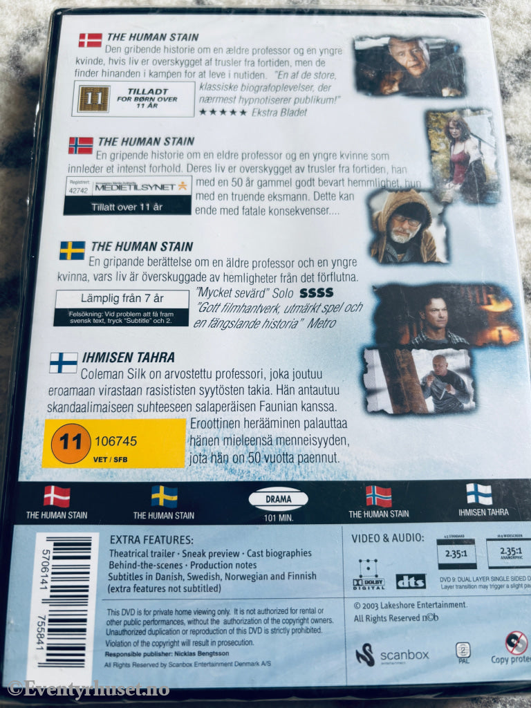 The Human Stain. DVD. Ny i plast!