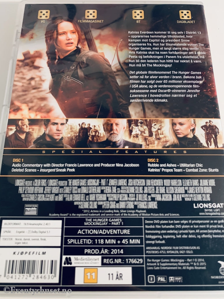 The Hunger Games - Mockingjay Part One. 2014. Dvd. Dvd