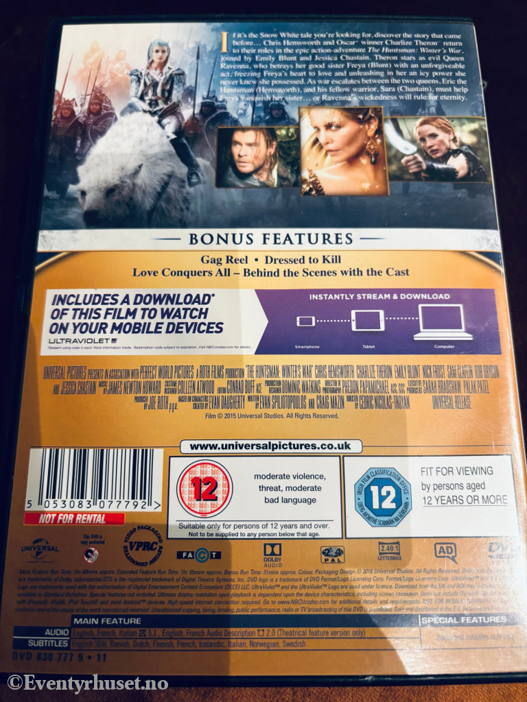 The Huntsman: Winter's War. DVD.