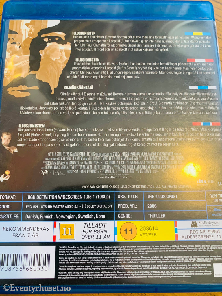 The Illusionist. 2006. Blu-Ray. Blu-Ray Disc