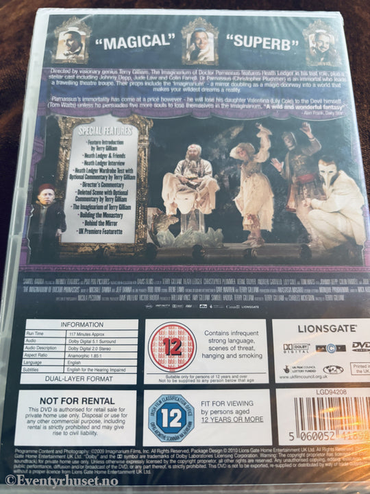 The Imaginarium of Doctor Parnassus (2009). DVD. Ny i plast!