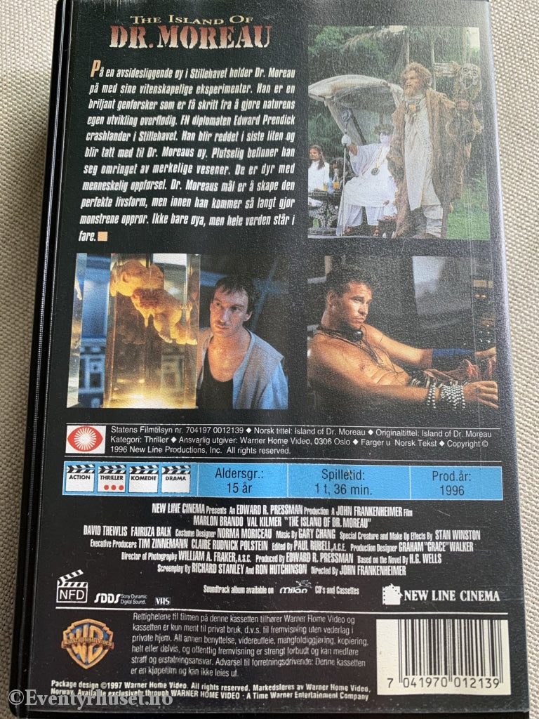 The Island Of Dr. Moreau. 1996. Vhs. Vhs