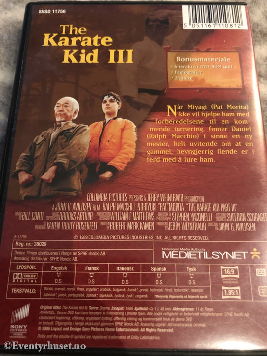 The Karate Kid 3. 1989. Dvd. Dvd