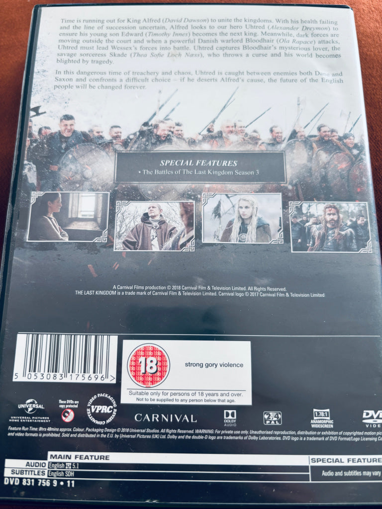 The Last Kingdom Season 3. DVD samleboks. DVD