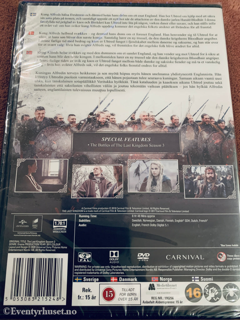 The Last Kingdom: Season Three. DVD. Ny i plast!