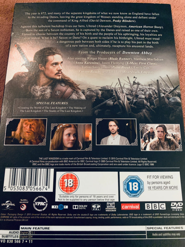 The Last Kingdom Series One. DVD samleboks.