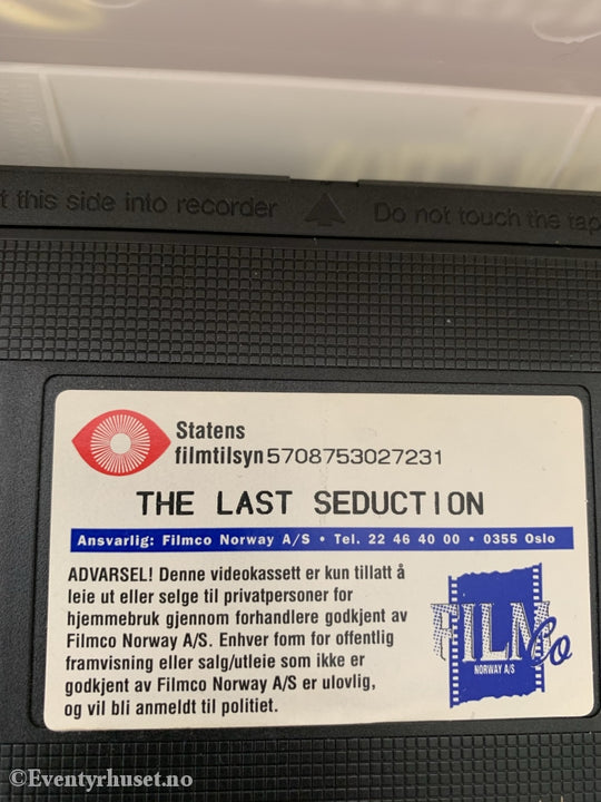 The Last Seduction. 1993. Vhs. Vhs
