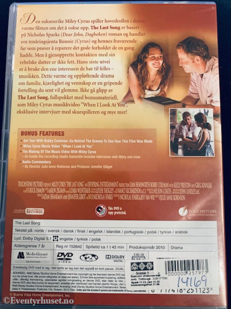 The Last Song. 2010. Dvd Leiefilm.