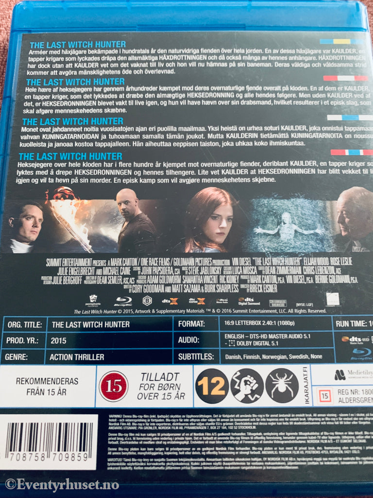The Last Witch Hunter. Blu-ray.