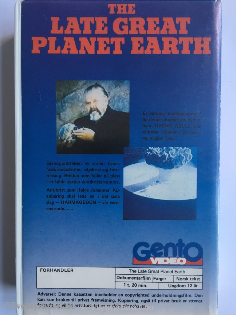 The Late Great Planet Earth. Vhs Big Box.