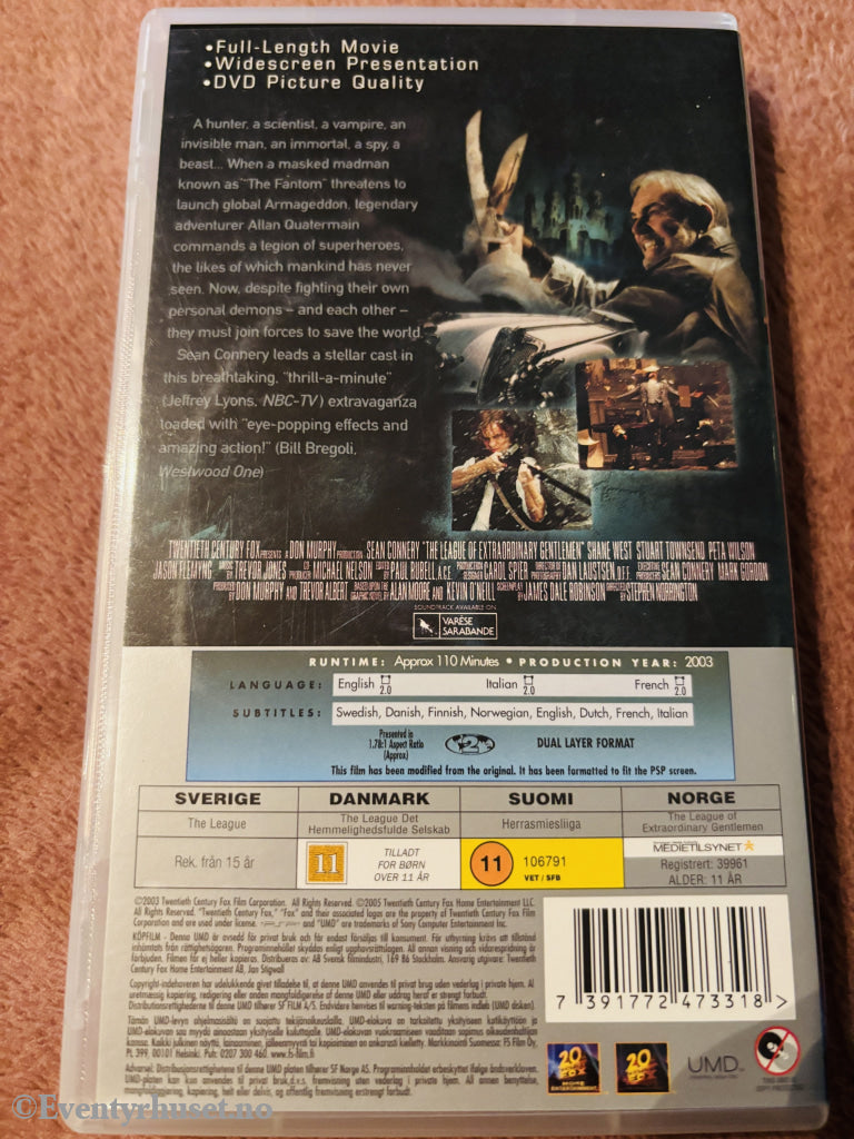 The League of Extraordinary Gentlemen. Playstation PSP UMD.
