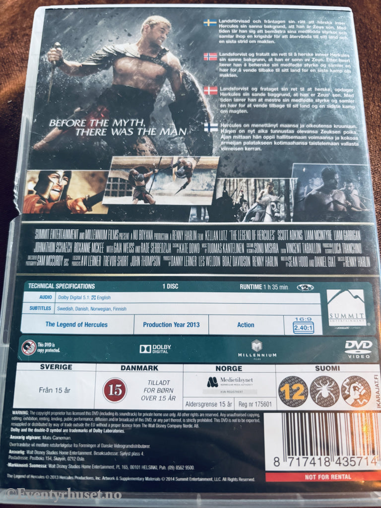 The Legend of Hercules (2014). DVD.