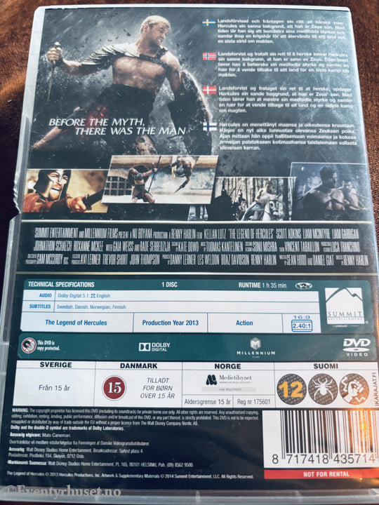 The Legend of Hercules (2014). DVD.