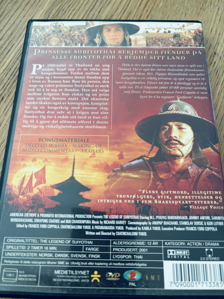 The Legend of Suriyothai. DVD.
