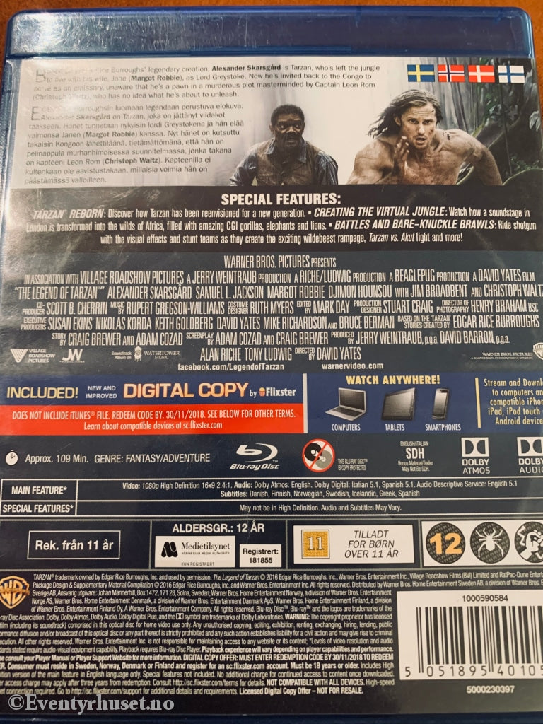 The Legend Of Tarzan. 2016. Blu-Ray. Blu-Ray Disc