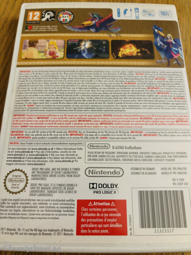 The Legend of Zelda: Skyward Sword . Nintendo Wii.