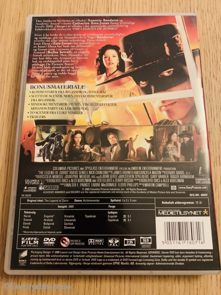The Legend Of Zorro. 2005. Dvd. Dvd