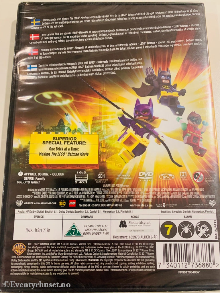 The Lego Batman Movie. Dvd. Ny I Plast! Dvd