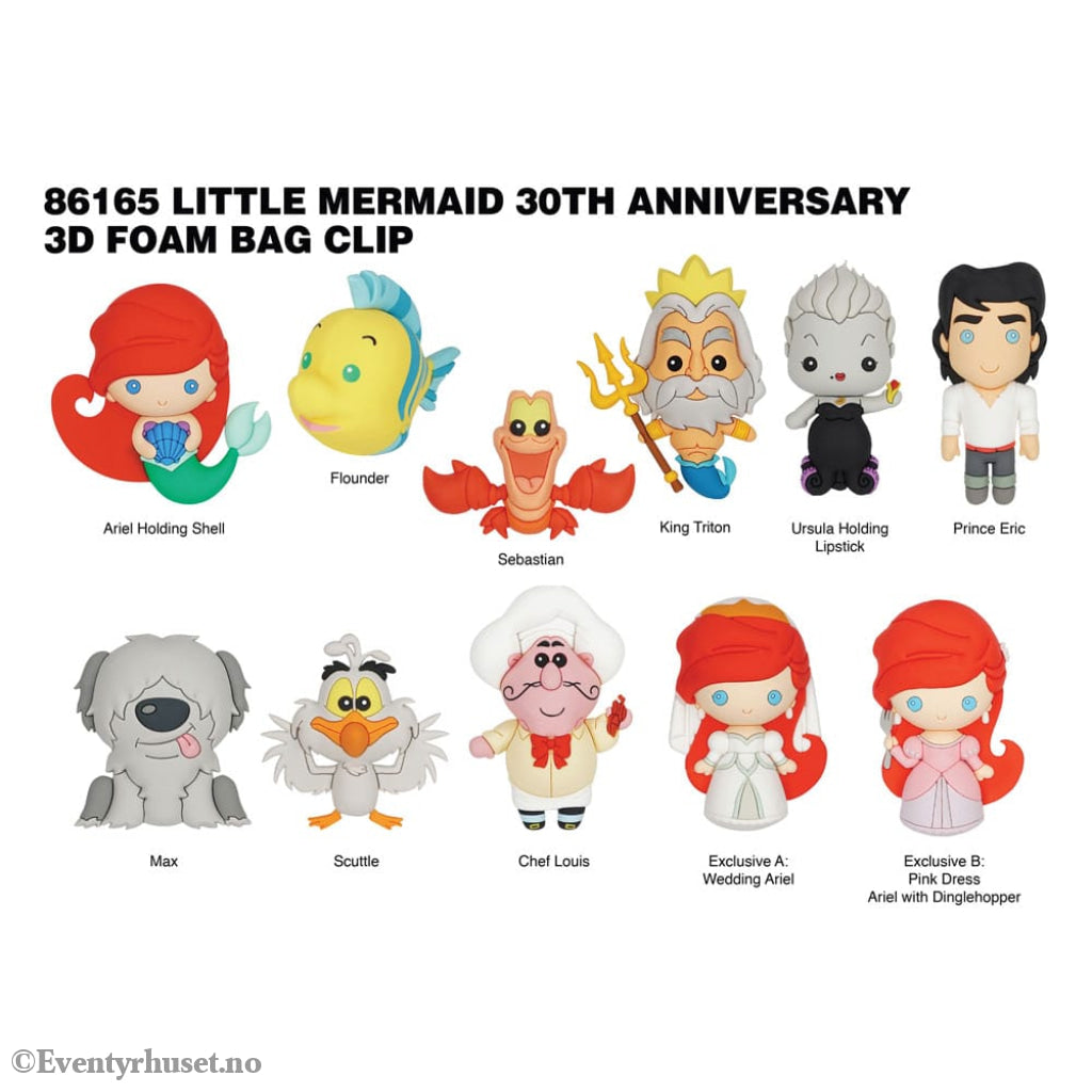 The Little Mermaid 3D PVC Bag Clips Series 1 Display (24) Fashion & Accessories