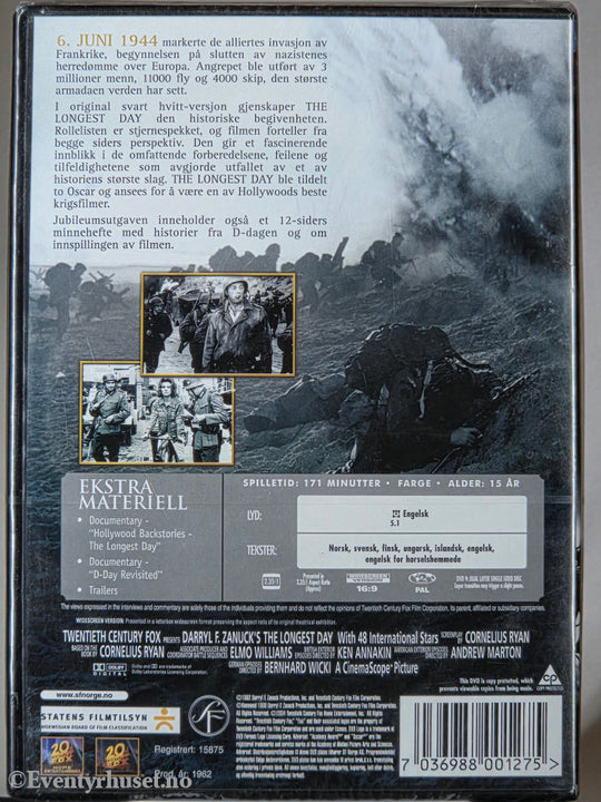 The Longest Day (1962). DVD. Jubileumsutgave. Ny i plast!