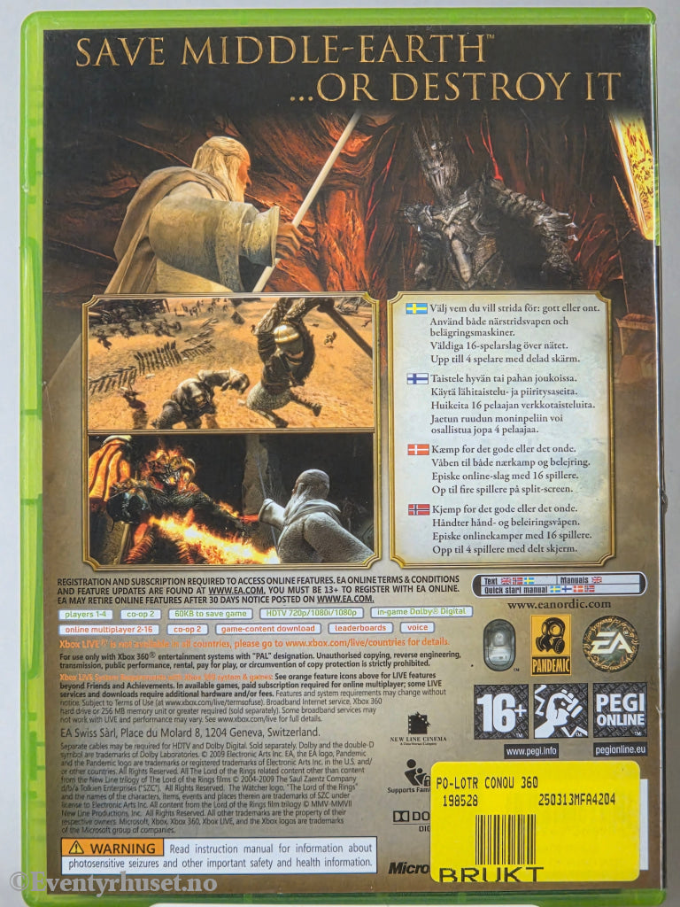 The Lord of the Rings: Conquest. Xbox 360