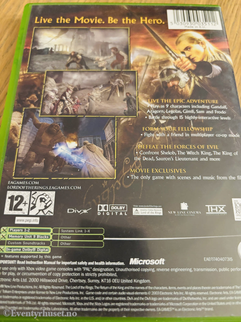 The Lord of the Rings: The Return of the King . Xbox.