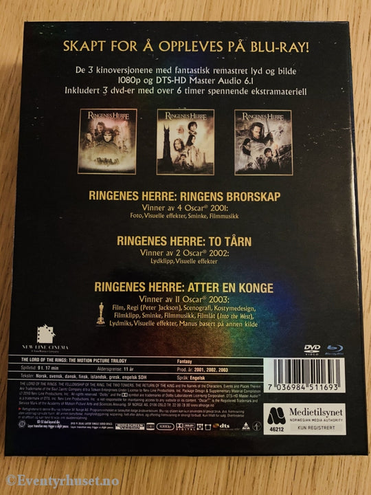 The Lord Of Rings (Ringenes Herre). Filmtriologien. Blu-Ray Samleboks. Blu-Ray Disc