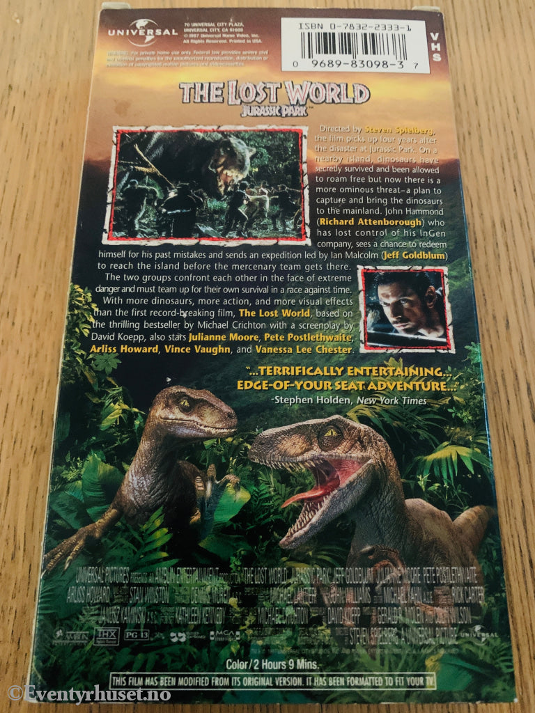The Lost World: Jurassic Park 1997 VHS.