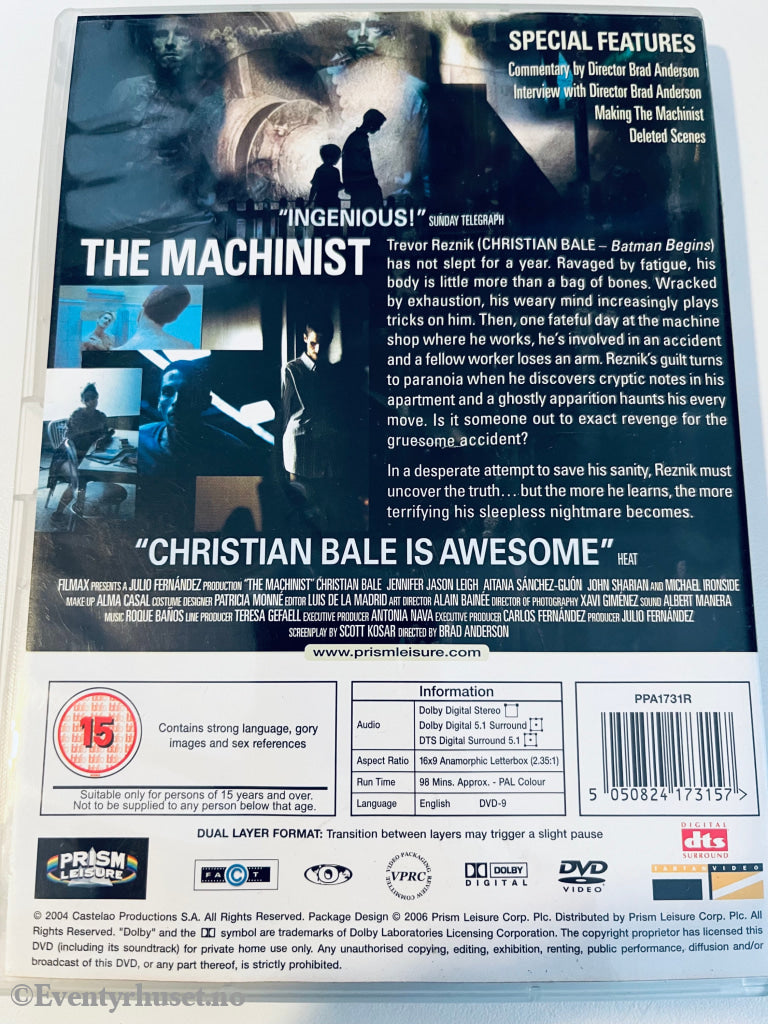 The Machinist. Dvd. Dvd