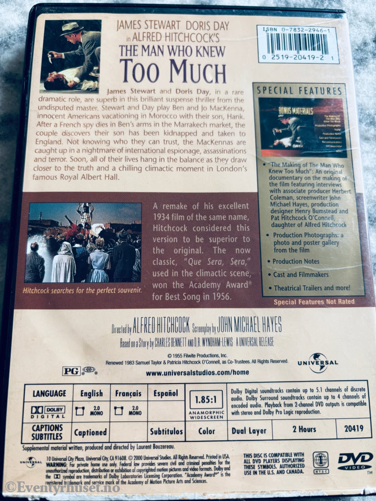 The Man Who Knew Too Much. DVD.