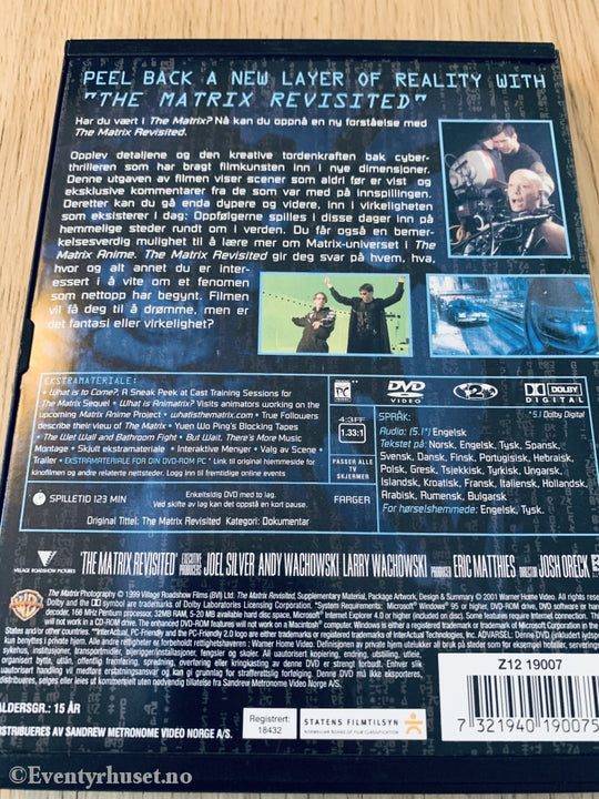 The Matrix Revisited. 1999. Dvd Snapcase.