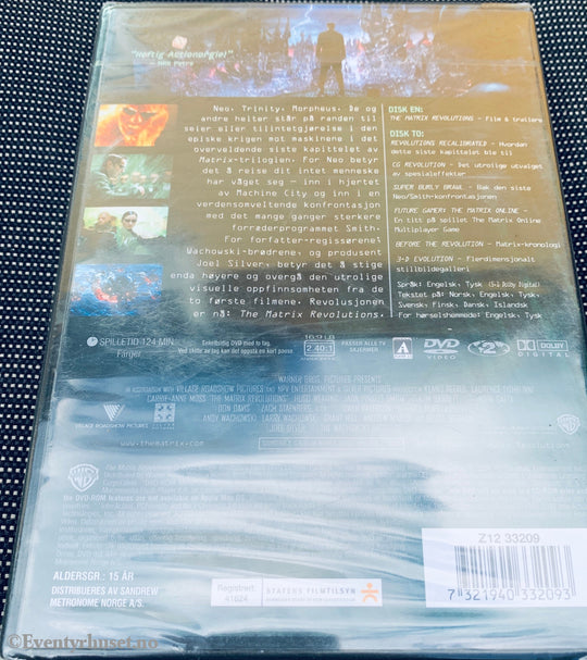The Matrix Revolutions (2003). DVD. Ny i plast!