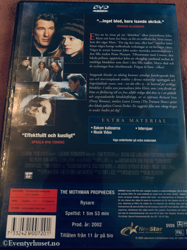 The Mothman Prophecies. 2001. DVD. DVD
