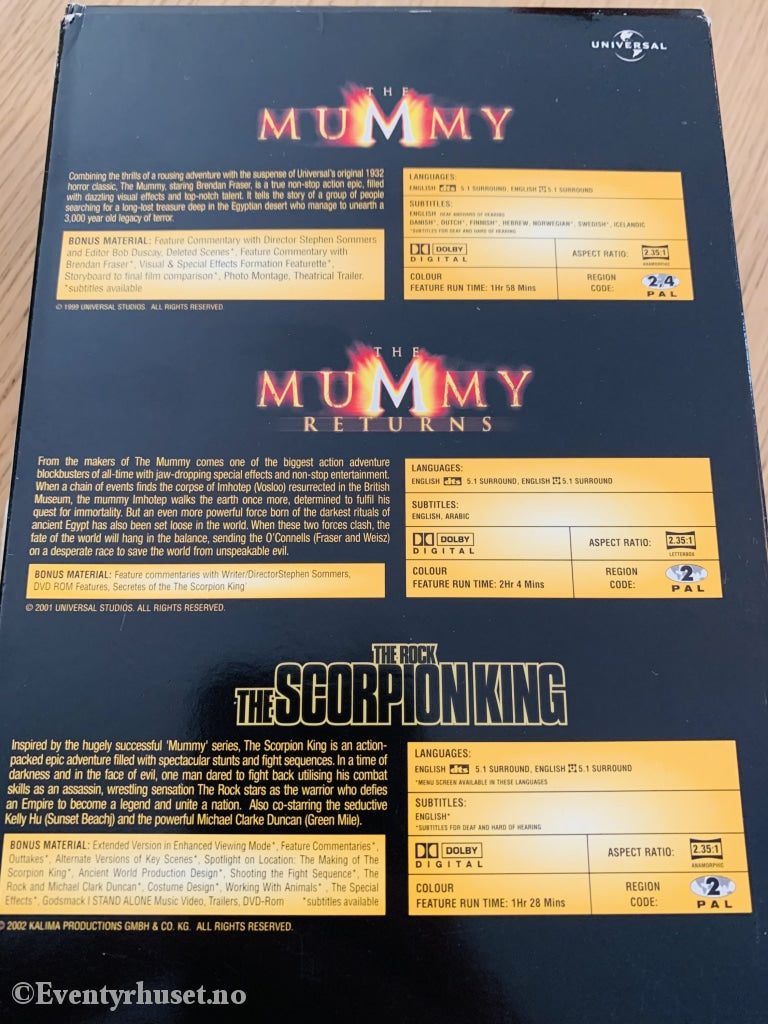 The Mummy / Scorpion King. Dvd Samleboks.