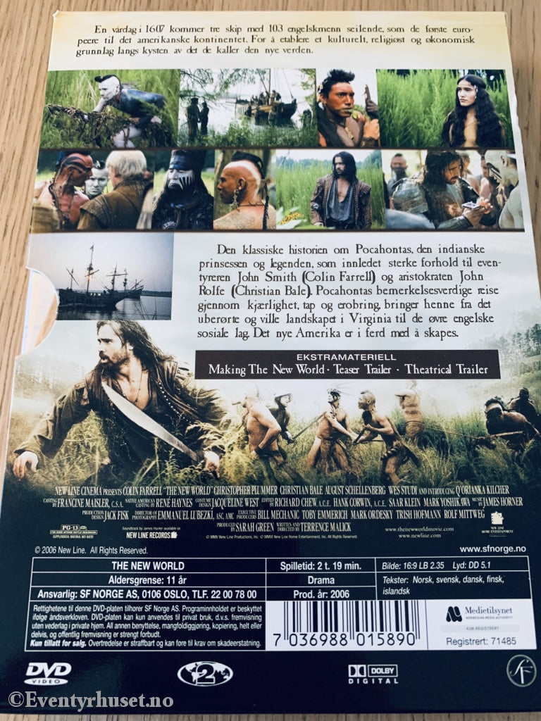 The New World. Dvd Slipcase.