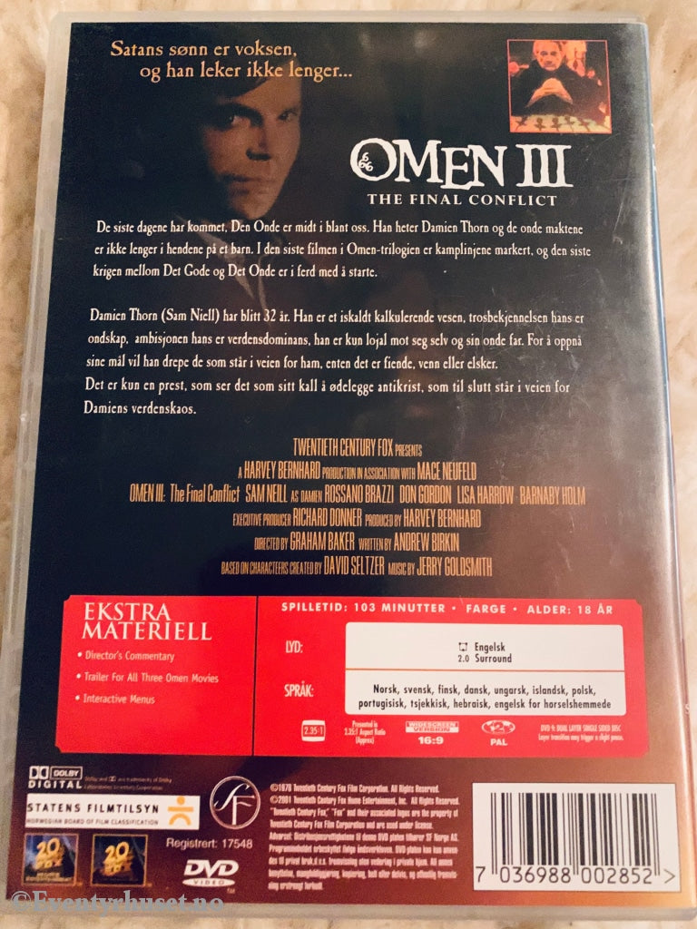 The Omen Iii - Final Conflict. 1976. Dvd. Dvd