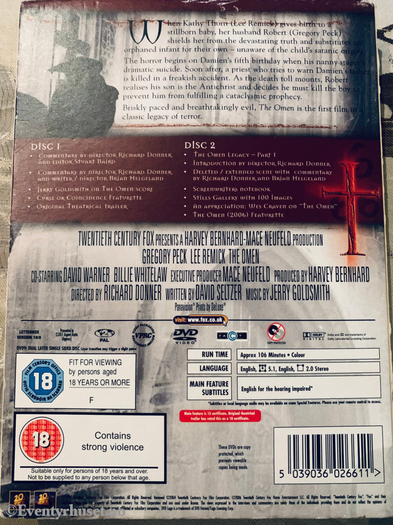 The Omen Spesialversjon. Dvd Slipcase.